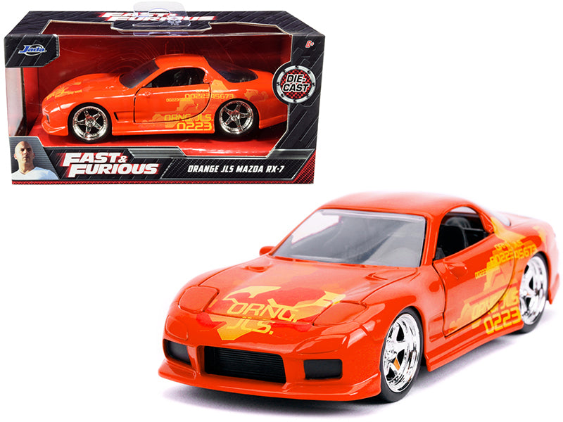 Orange Julius' Mazda RX-7 Orange Metallic with Graphics "Fast & Furious" Series 1/32 Diecast Model Car by Jada