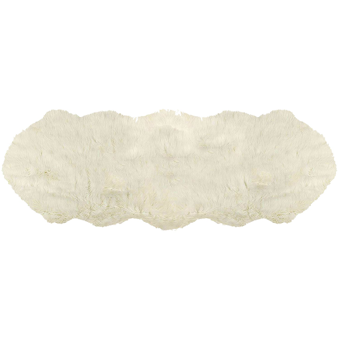 4' X 6' Off White Faux Sheepskin Washable Area Rug