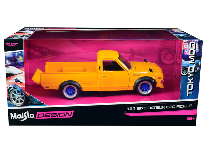 1973 Datsun 620 Pickup Truck Yellow "Tokyo Mod" Maisto Design 1/24 Diecast Model Car by Maisto