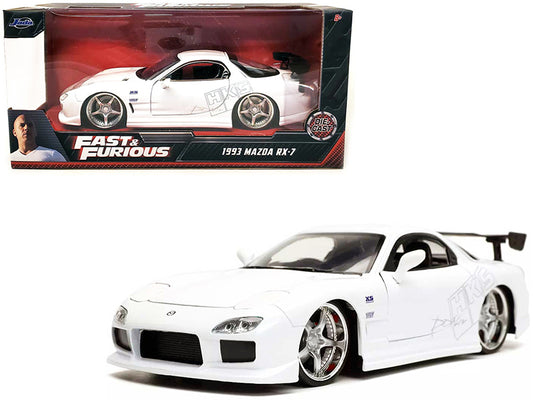 1993 Mazda RX-7 "HKS" White "Fast & Furious" Movie 1/24 Diecast Model Car by Jada