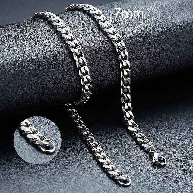 Stainless Steel Curb Chain Necklaces