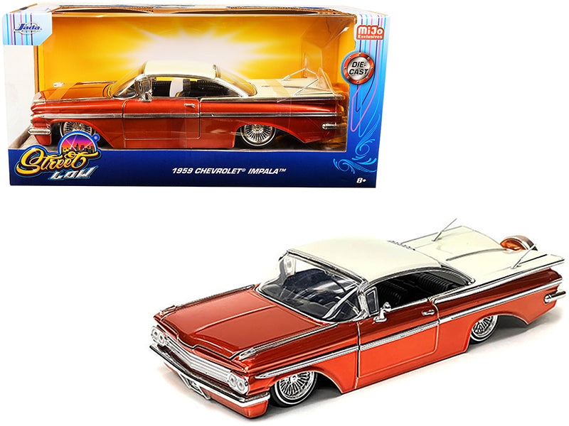 1959 Chevrolet Impala Copper and Cream "Street Low" Series 1/24 Diecast Model Car by Jada