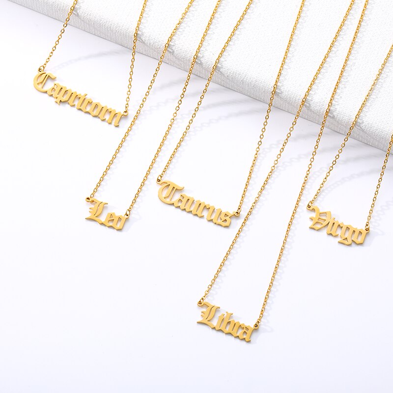 Zodiac Necklace Alphabet