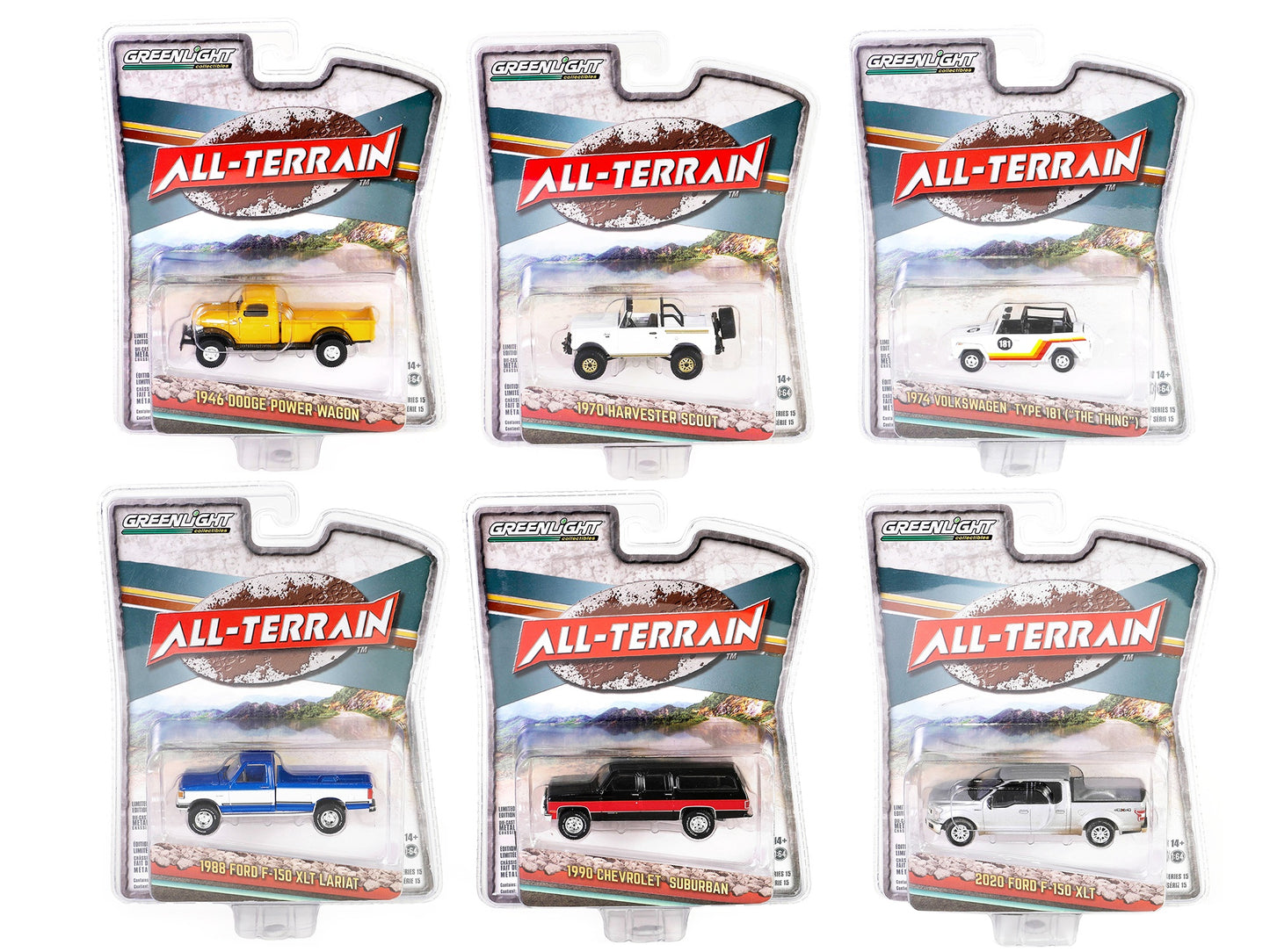 "All Terrain" Series 15 Set of 6 pieces 1/64 Diecast Model Cars by Greenlight