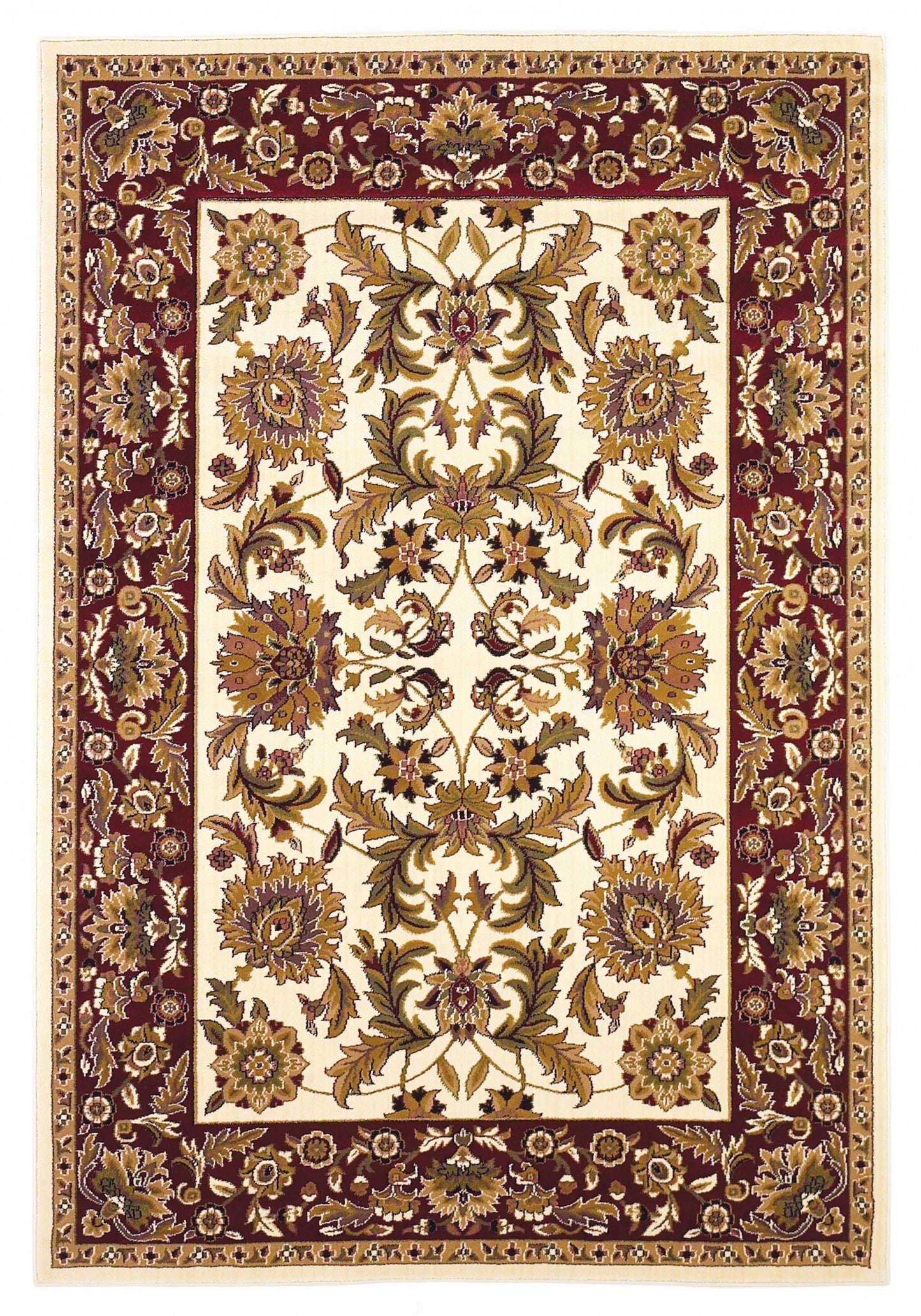 7' x 10'  Polypropylene Ivory or Red Area Rug