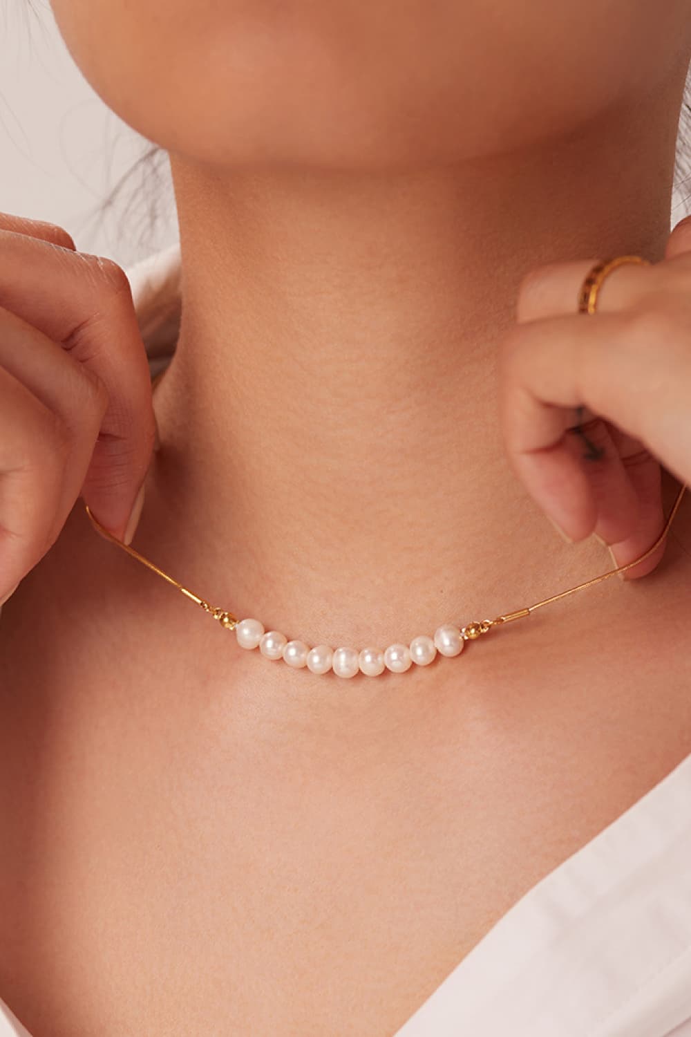 18K Gold-Pleated Freshwater Pearl Necklace