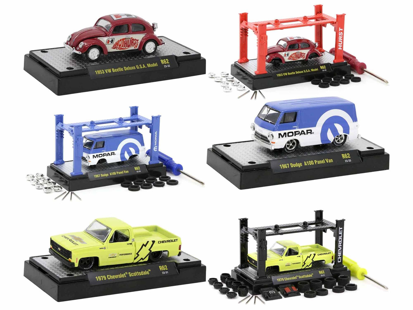 Model Kit 3 piece Car Set Release 62 Limited Edition to 9600 pieces Worldwide 1/64 Diecast Model Cars by M2 Machines