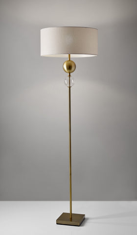20" X 20" X 69" Brass Metal Floor Lamp