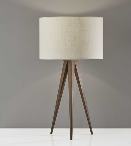 Treble Walnut Wood Table Lamp