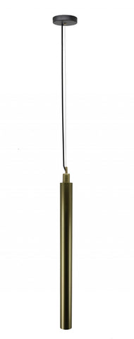 Matte Brass Cylindrical Pendant Lamp