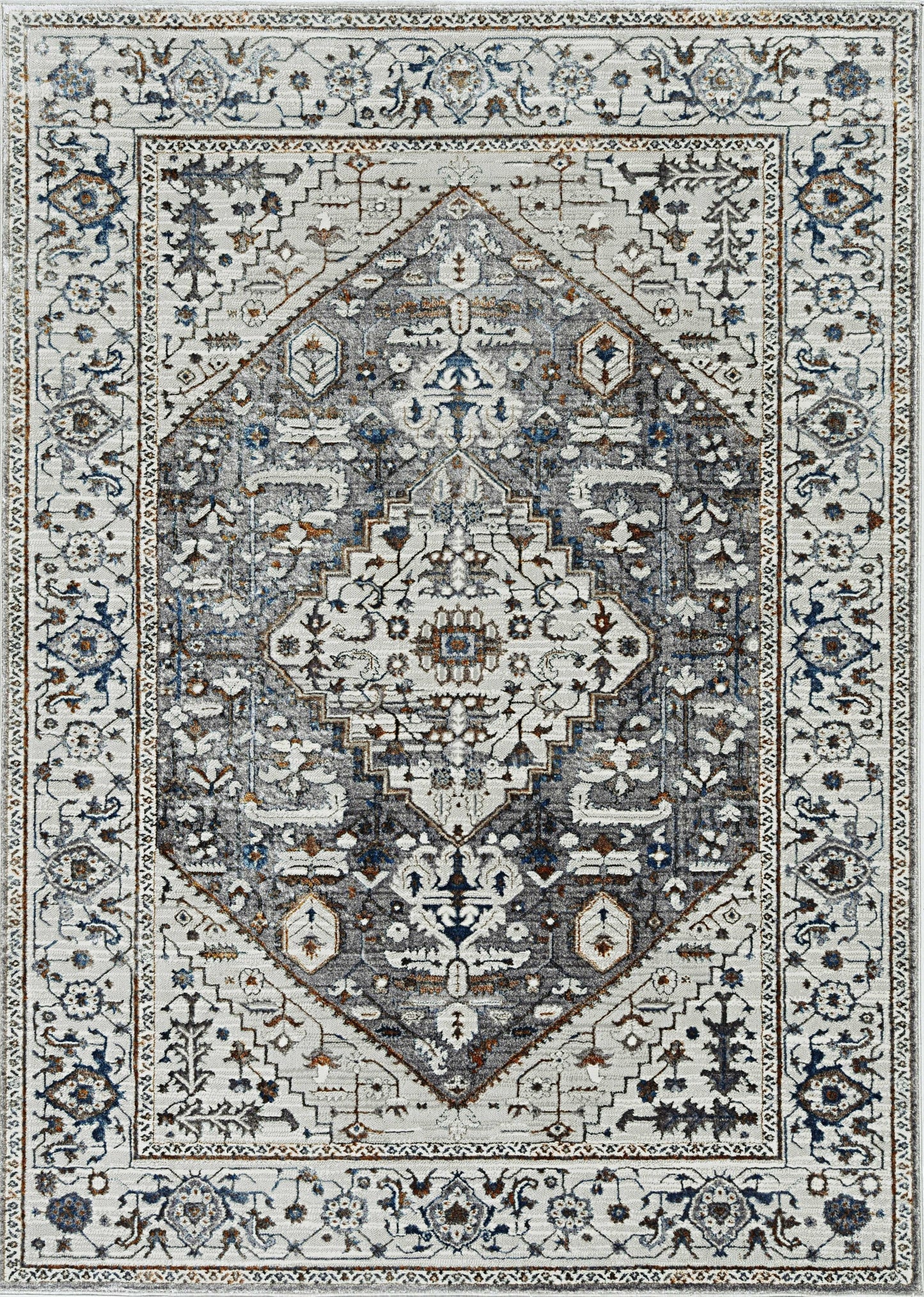 3' X 5' Grey Parisian Area Rug
