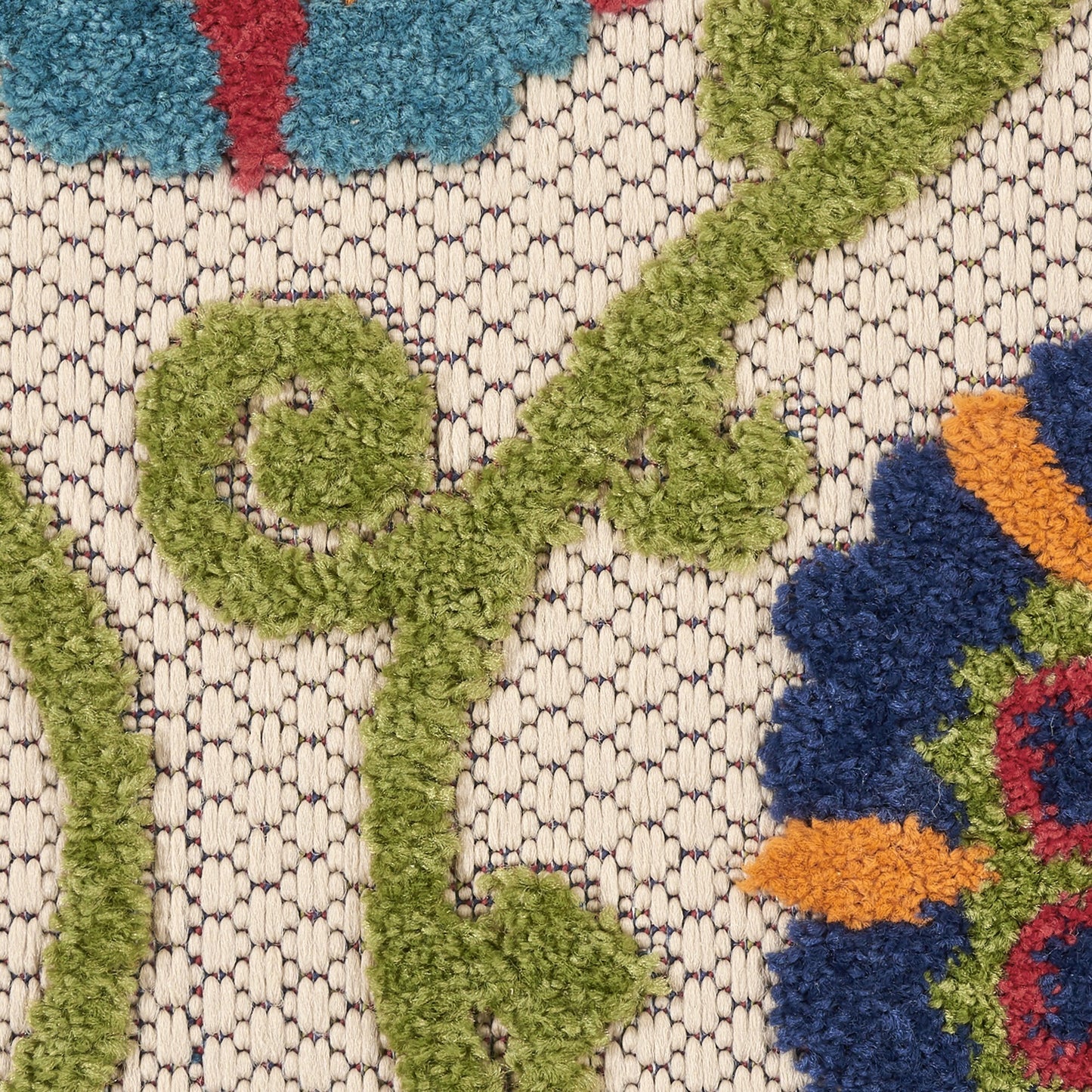 2' x 12' Blue Vines Indoor Outdoor Runner Rugg