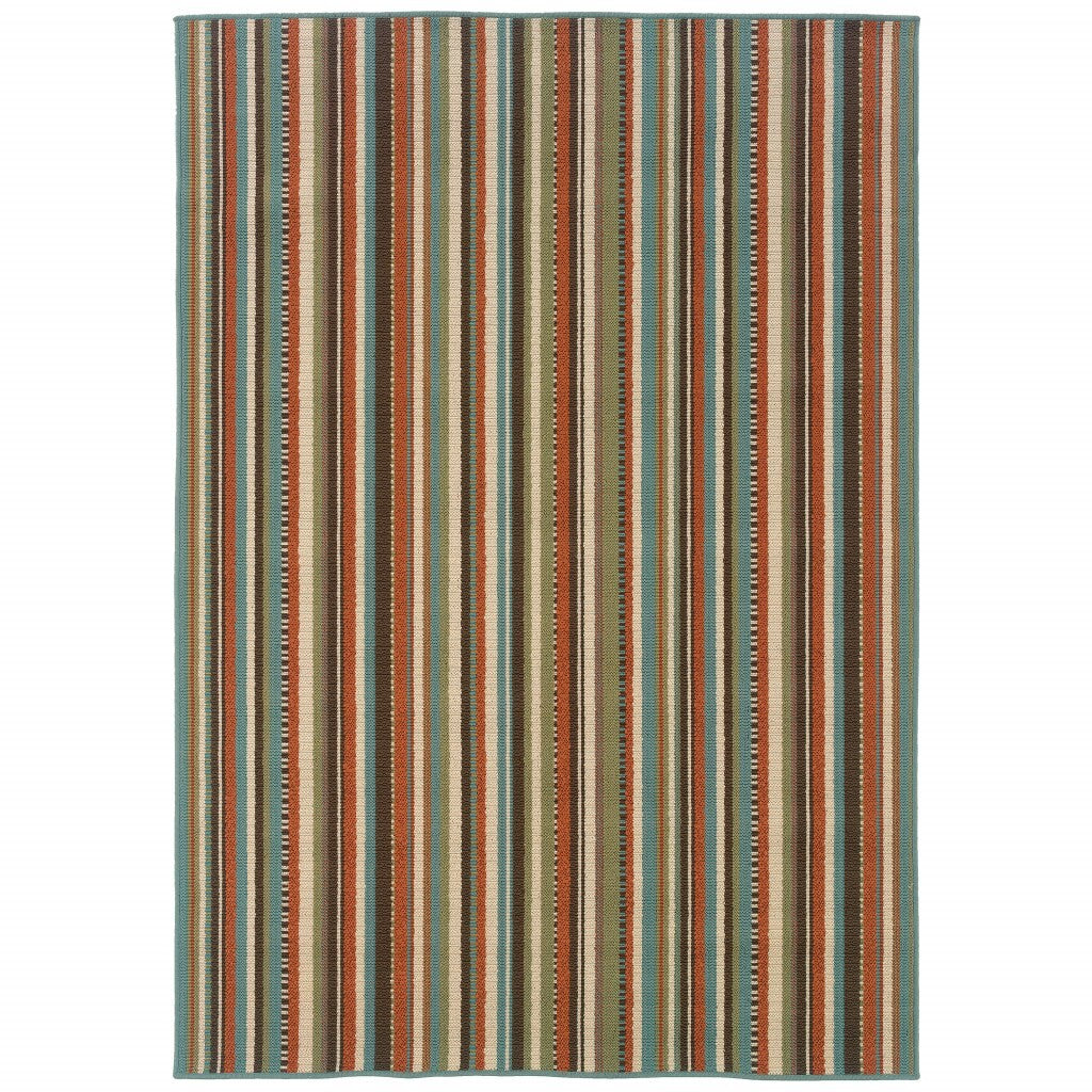 8' x 11' Green Indoor Outdoor Area Rug