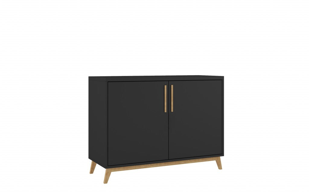 Modern Black and Natural Two Door Buffet