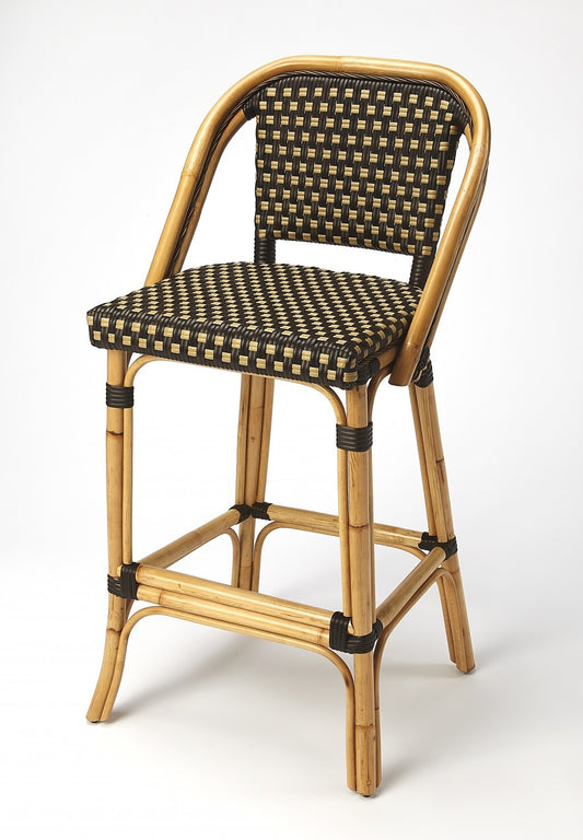 41" Brown And Natural Bar Chair