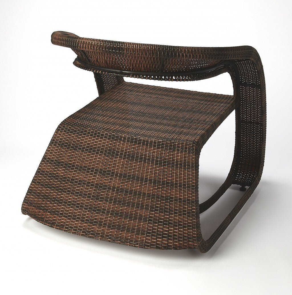 30" Dark Brown Rattan Side Chair