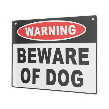 200x300mm Warning Beware of Dog Aluminium Safety Warning Sign House Door Wall Sticker