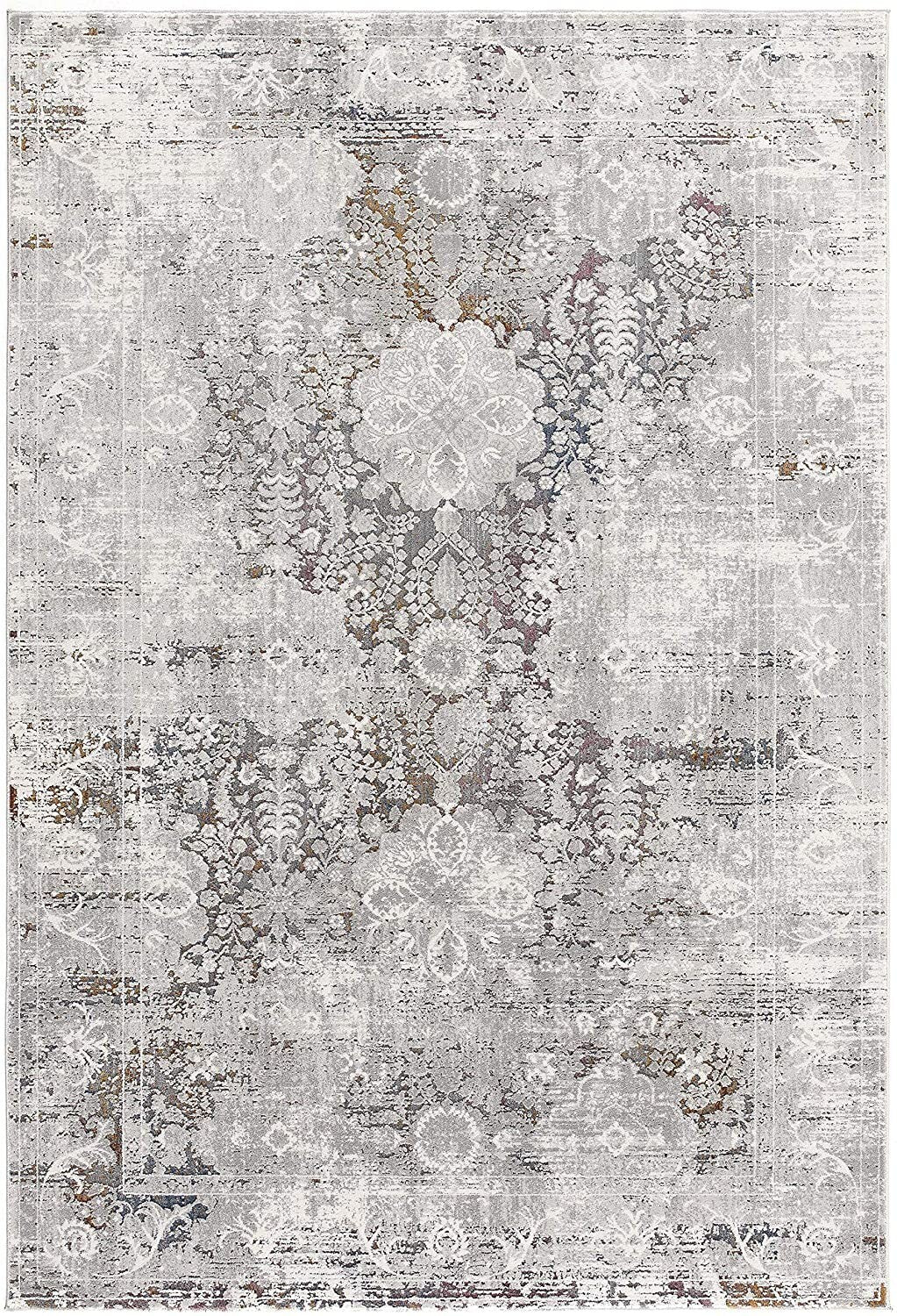 5" x 8" Gray Abstract Patterns Area Rug