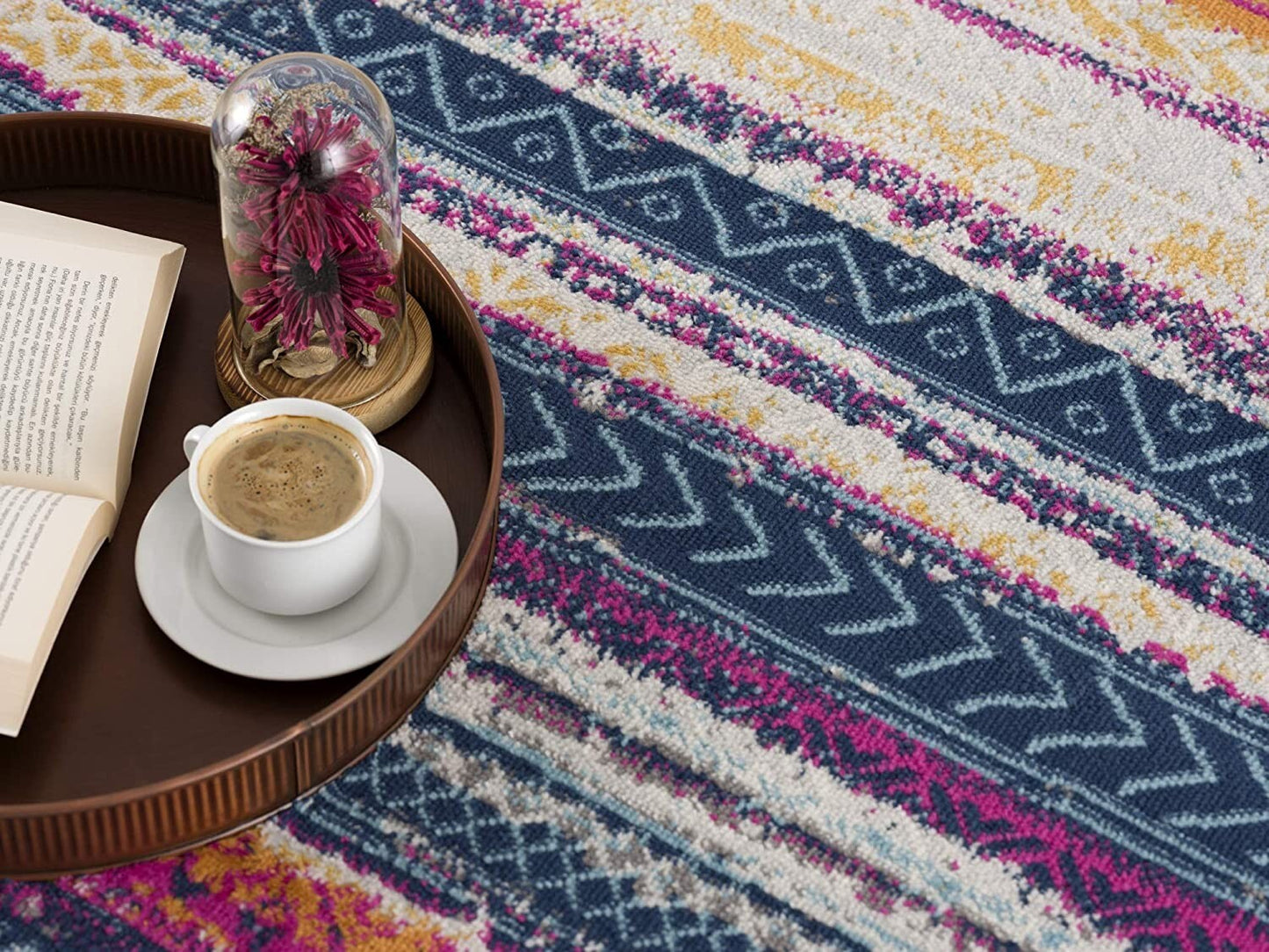 2' X 10' Multicolor Irregular Stripe Boho Runner Rug