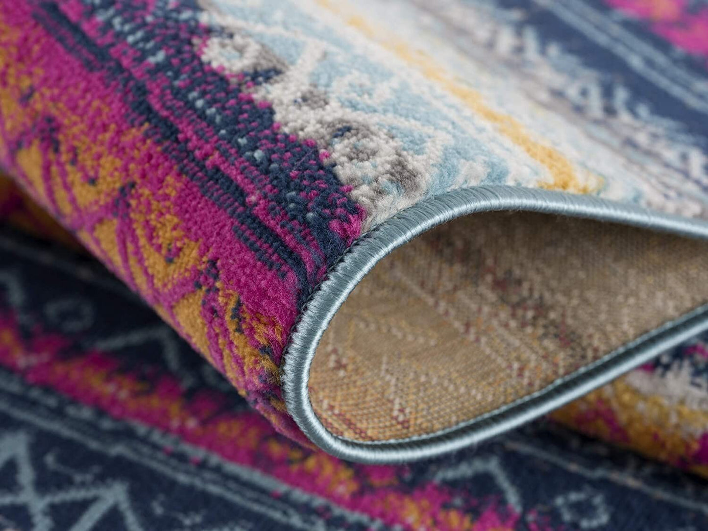 2' X 10' Multicolor Irregular Stripe Boho Runner Rug