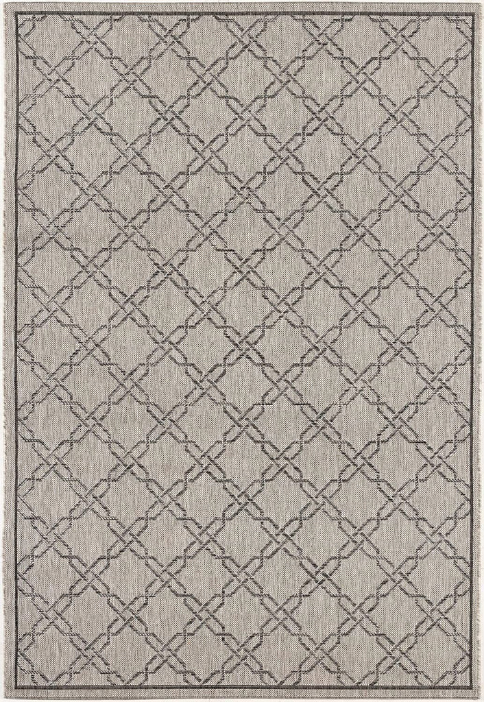 5' x 8' Gray Geometric Lattice Area Rug