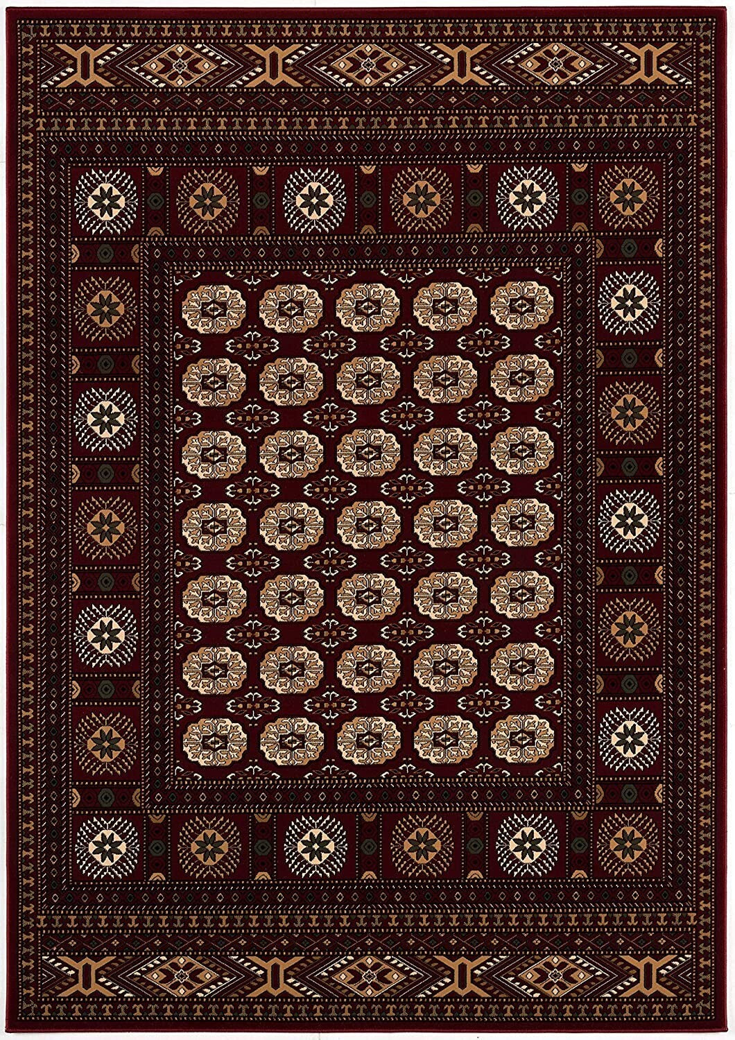 3' x 20' Red Eclectic Geometric Pattern Runner Rug