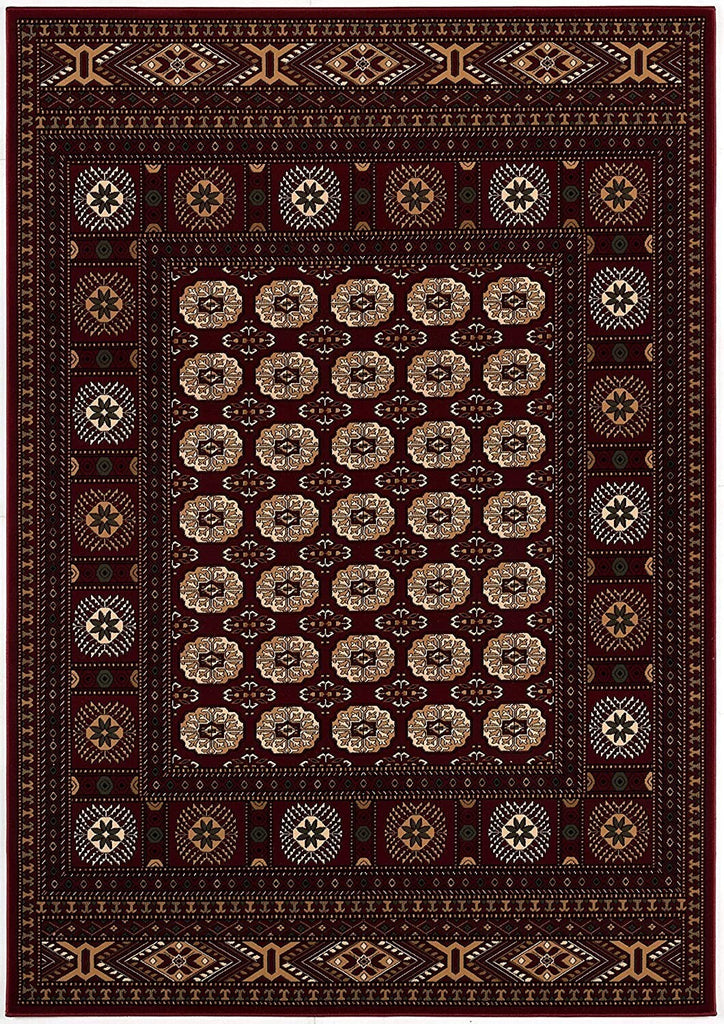 3' x 20' Red Eclectic Geometric Pattern Runner Rug