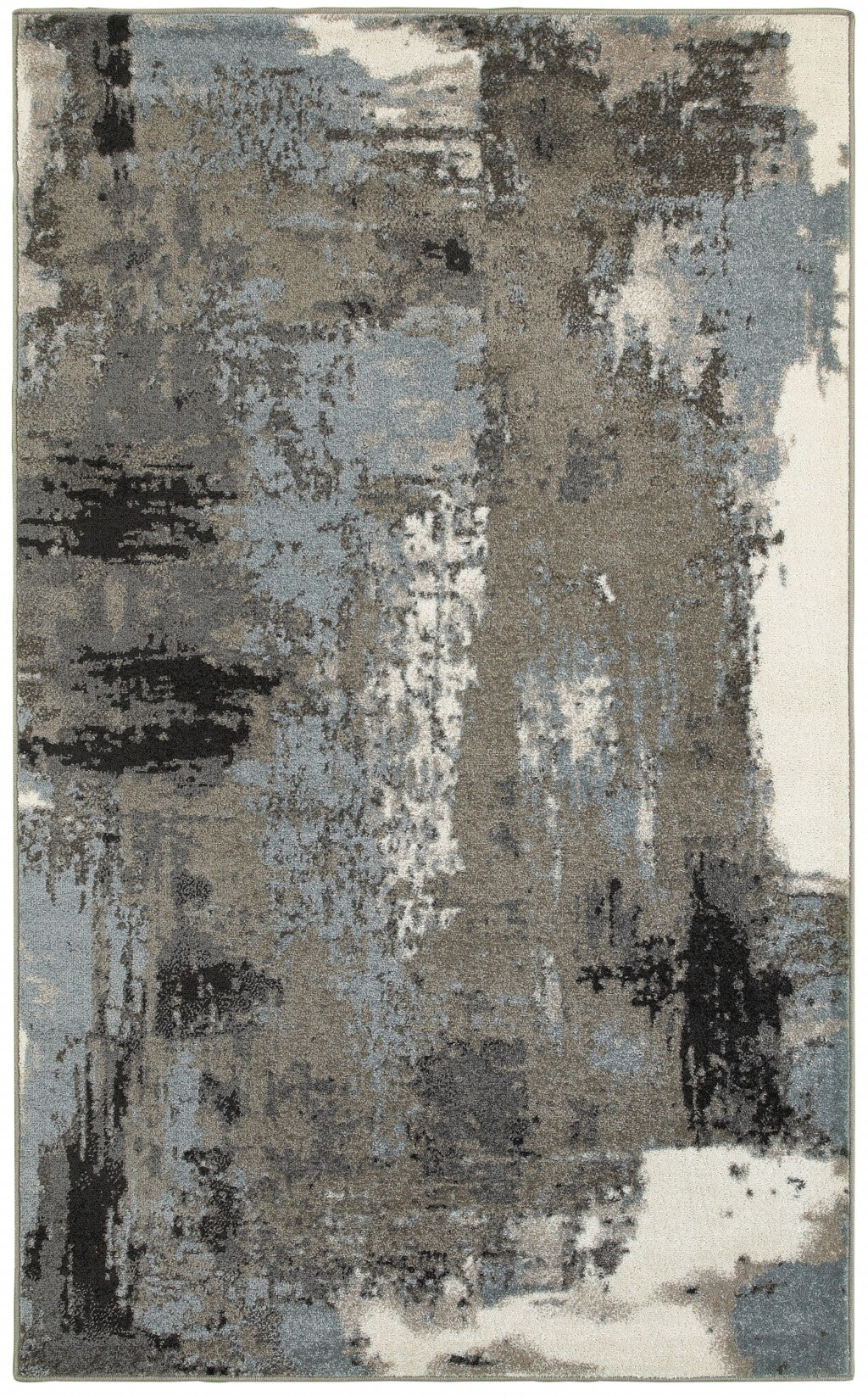 5' x 7' Gray Abstract Smudge Area Rug
