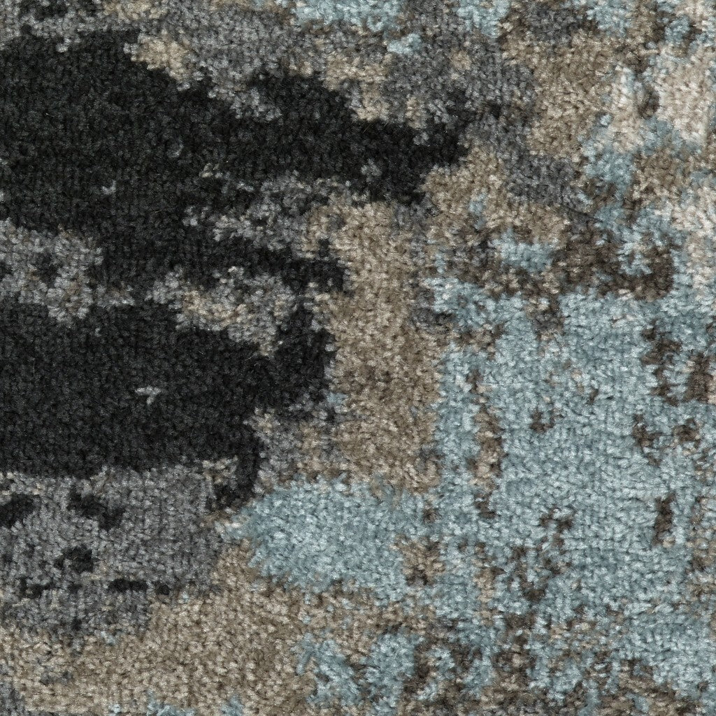 5' x 7' Gray Abstract Smudge Area Rug