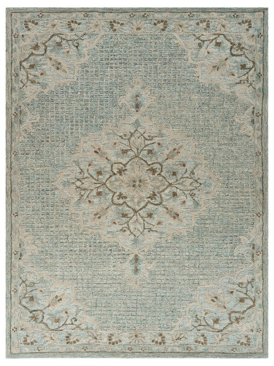 5' X 8' Blue Wool Hand Tufted Area Rug
