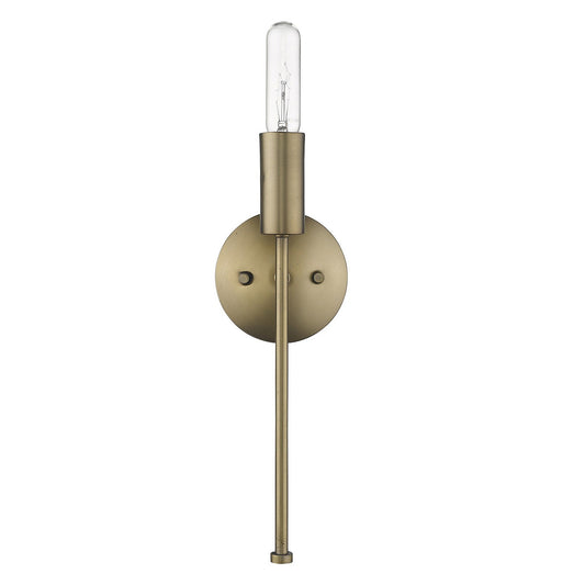 Dull Gold Narrow Bulb Wall Light homeroots lighting
