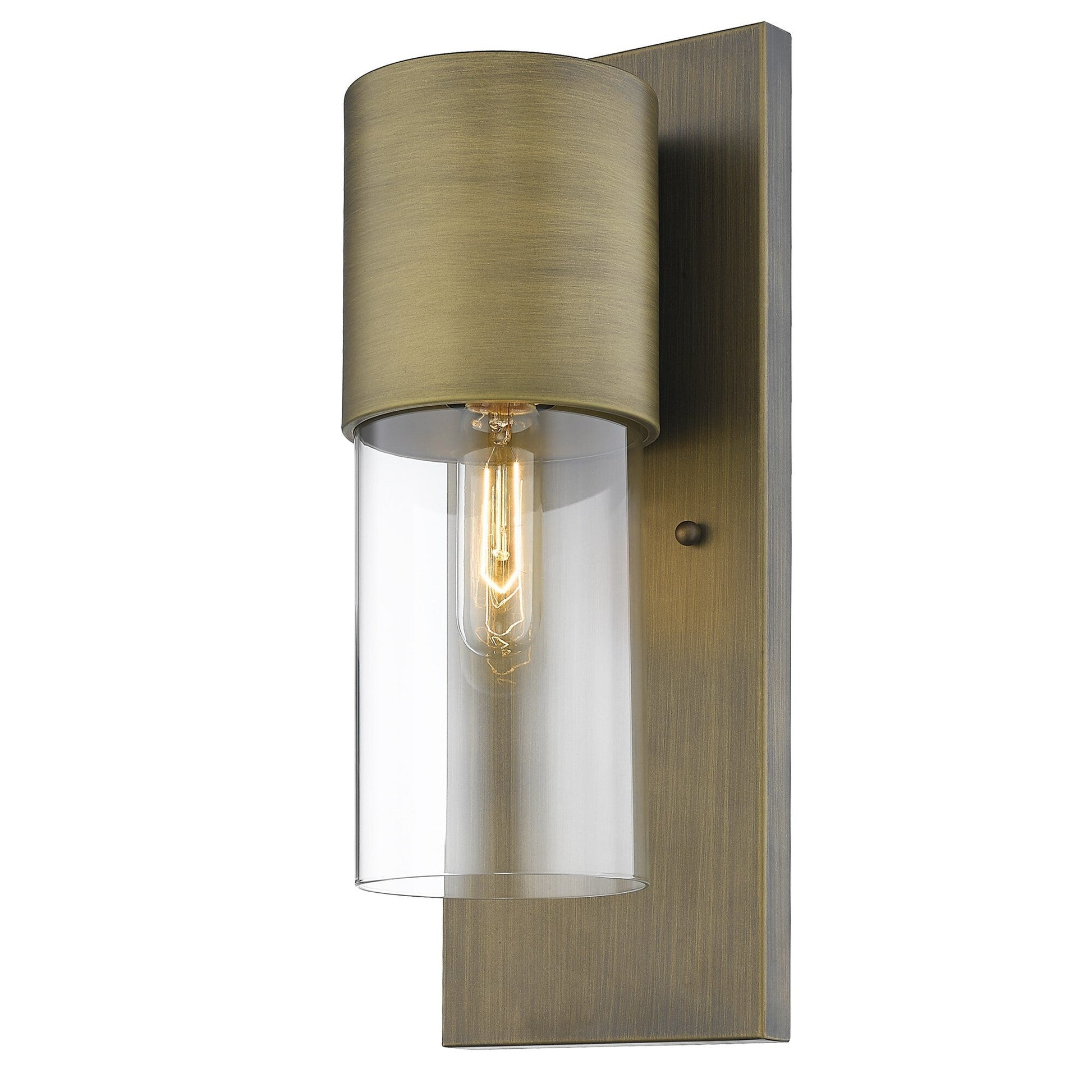 Contemporary Brushed Gold and Glass Wall Light homeroots lighting
