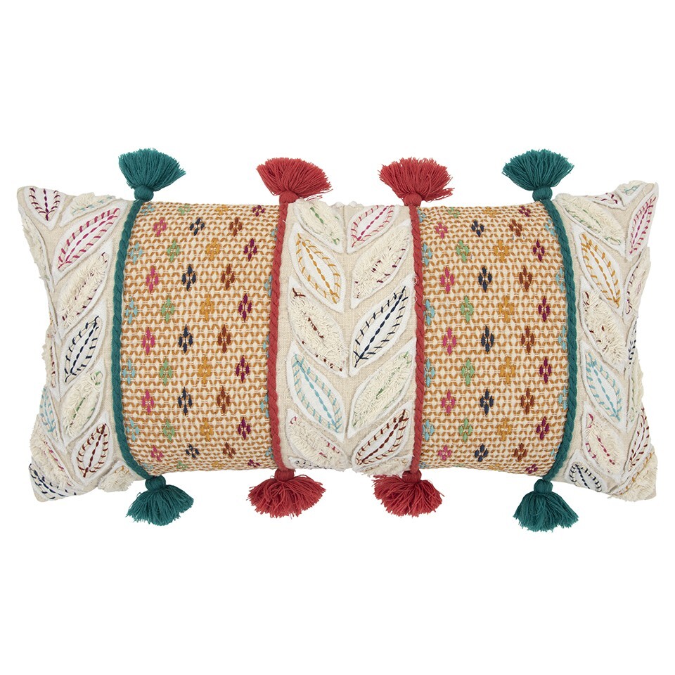 Multicolored Ornate Panel Lumbar Pillow