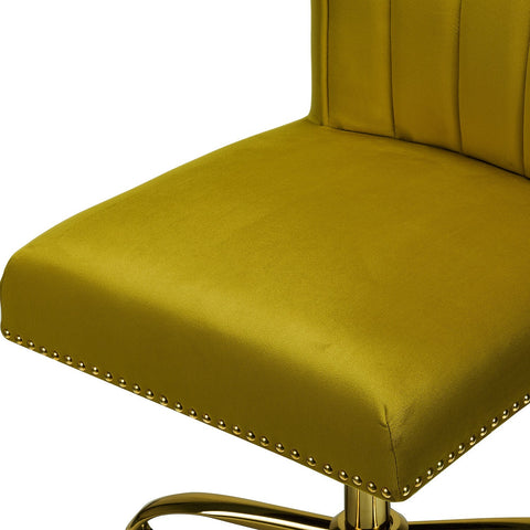 Contempo Dark Mustard Velvet Nailhead Office Chair