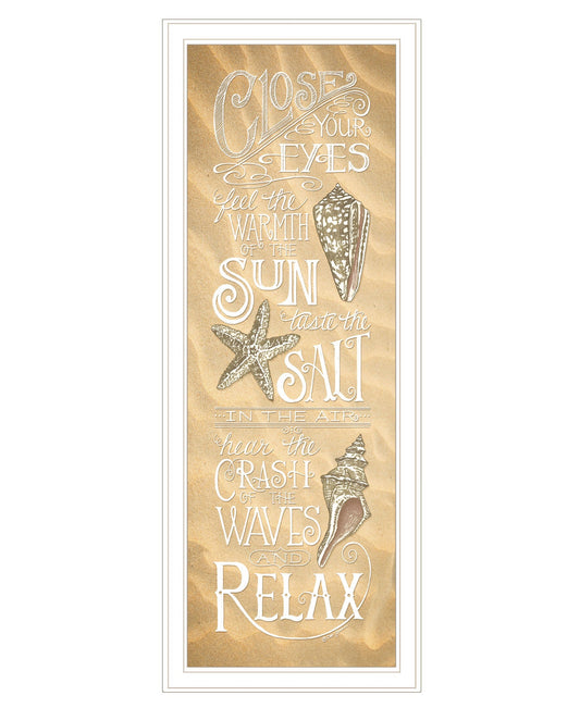 Close Your Eyes 2 White Framed Print Wall Art