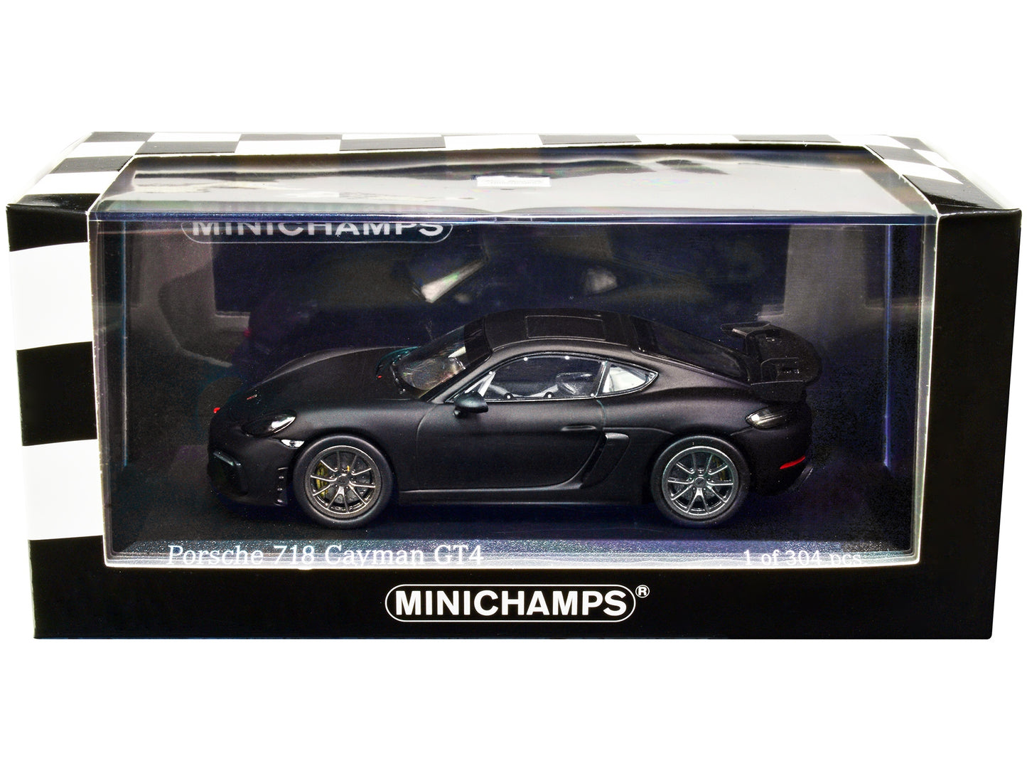 2020 Porsche 718 Cayman GT4 Plainbody Matt Black Limited Edition to 304 pieces Worldwide 1/43 Diecast Model Car by Minichamps