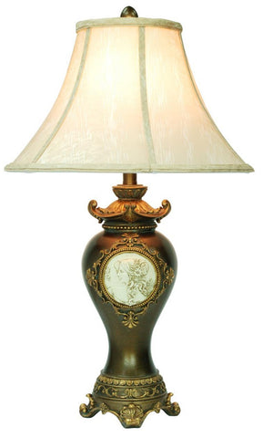 Classical Greek Style Table Lamp with Espresso Brown Finish
