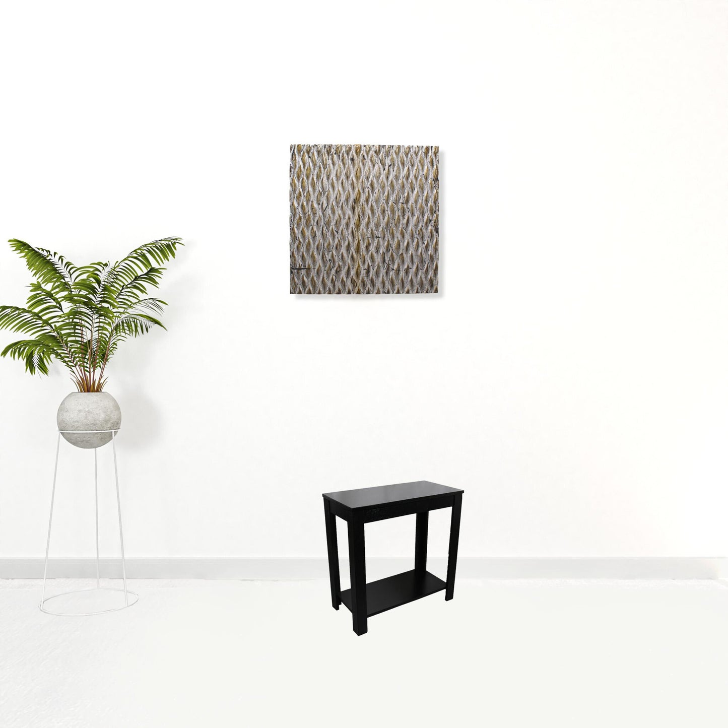 24" Black End Table With Shelf