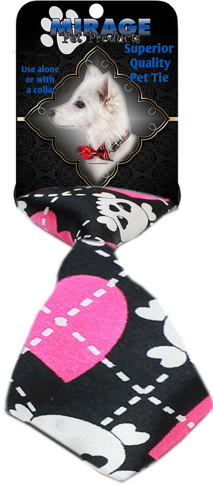 Dog Neck Tie Pink Argyle Skull