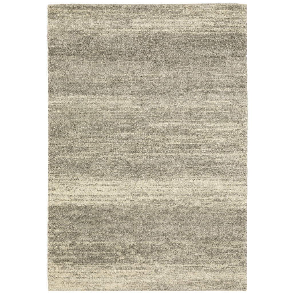 3' X 5' Grey Beige And Tan Abstract Power Loom Stain Resistant Area Rug