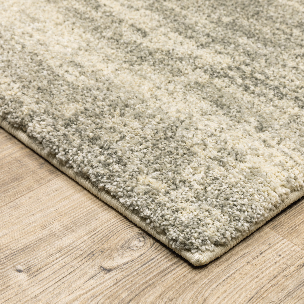 3' X 5' Grey Beige And Tan Abstract Power Loom Stain Resistant Area Rug