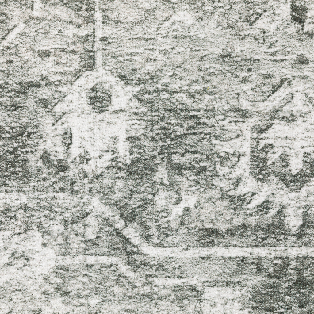 4' X 6' Sage Green Oriental Non Skid Area Rug