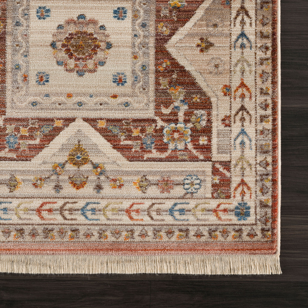 5' X 8' Red Southwestern Area Rug