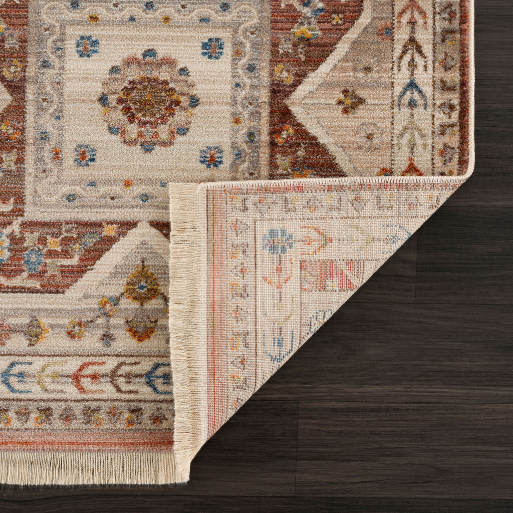 5' X 8' Red Southwestern Area Rug