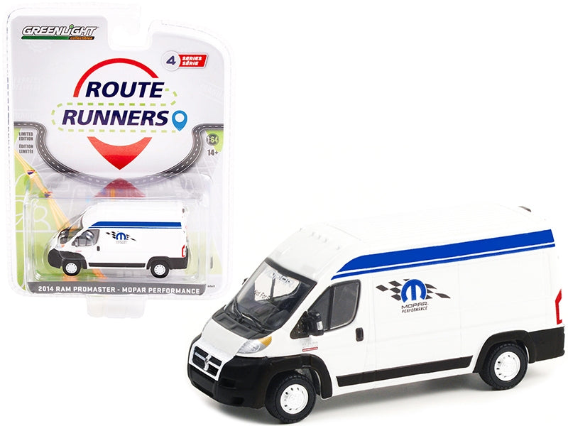 2014 Ram ProMaster "Mopar Performance" White "Route Runners" Series 4 1/64 Diecast Model Car by Greenlight