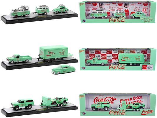 Auto Haulers "Coca-Cola" Set of 3 pieces Release 17 Limited Edition to 8400 pieces Worldwide 1/64 Diecast Models by M2 Machines