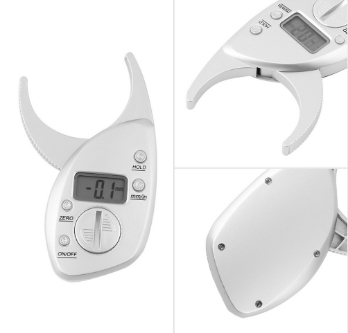 Digital Body Fat Caliper Skinfold Caliper LCD Display Analyzer Tape Measure Pack Slimming Scales Loss Weight Anti-slip Handle