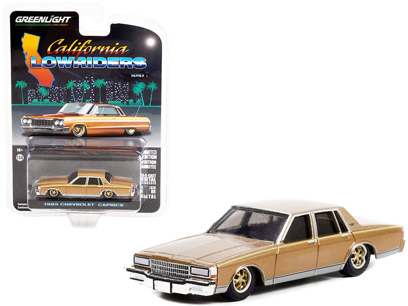 1985 Chevrolet Caprice Lowrider Custom Gold "California Lowriders" Release 1 1/64 Diecast Model Car by Greenlight