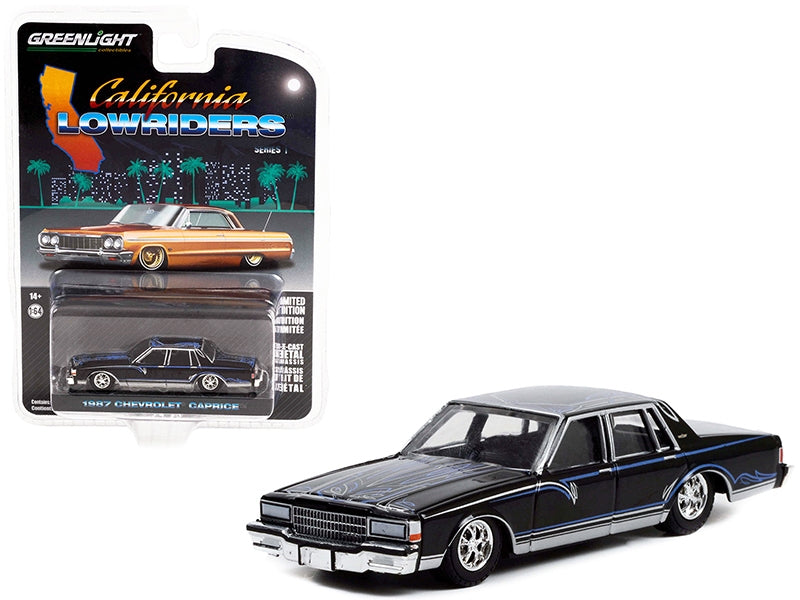 1987 Chevrolet Caprice Lowrider Custom Black "California Lowriders" Release 1 1/64 Diecast Model Car by Greenlight
