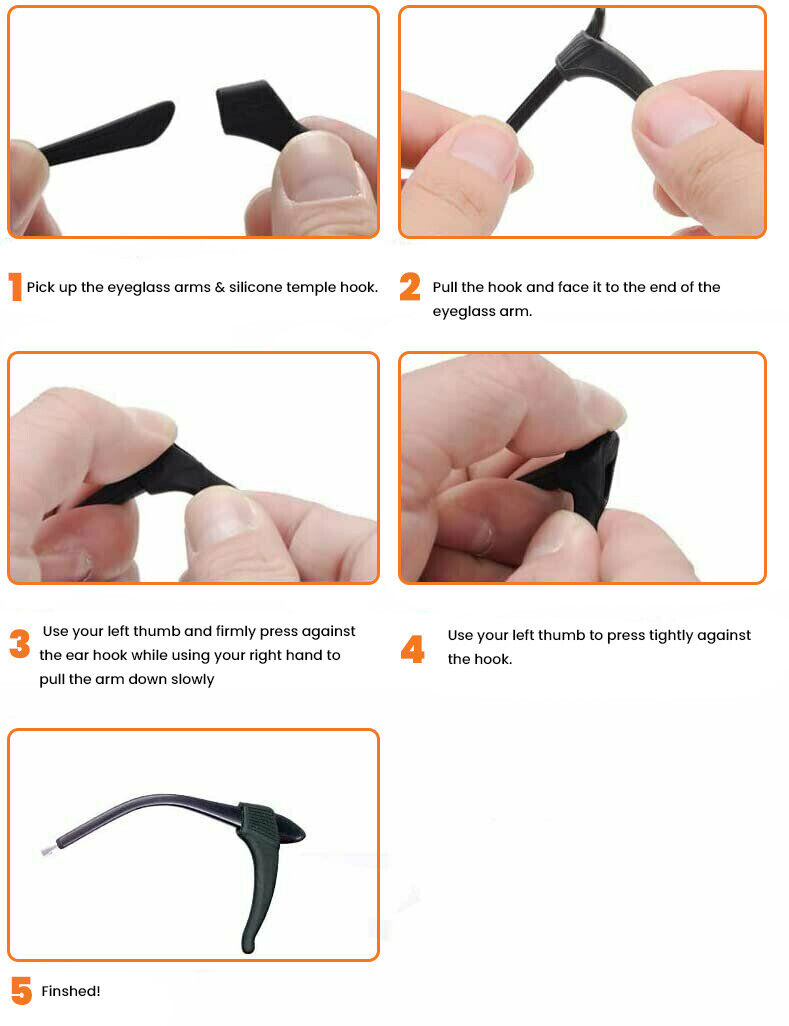 4 Pair Anti Slip Glasses Ear Hooks Tip